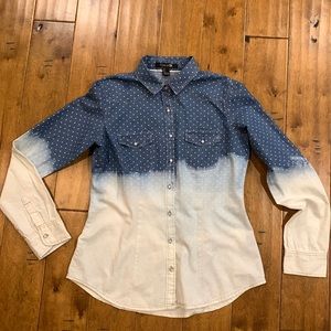 DENIM HAND BLEACHED SHIRT FOREVER 21